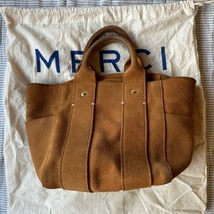 Clare V. Le Petit Box Tote Camel Suede